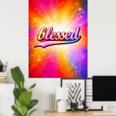 Gezegende Kleurrijke Typografie Inspirerend Poster (Thuiskantoor)