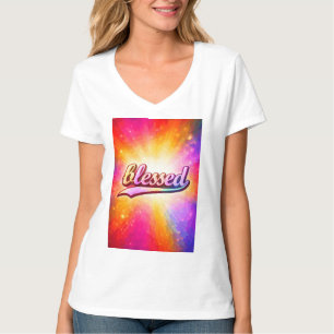 Gezegende Kleurrijke Typografie Inspirerend T-shirt