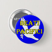 gezegende knop met witte duif ronde button 5,7 cm (Voorkant /achterkant)