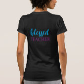 Gezegende leraar typografie t-shirt (Achterkant)