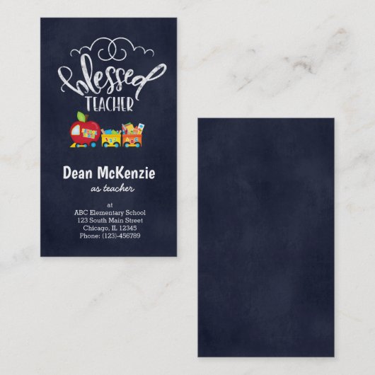 Gezegende leraar visitekaartje (Voorkant / Achterkant)