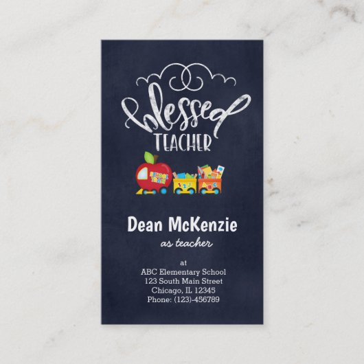 Gezegende leraar visitekaartje (Voorkant)