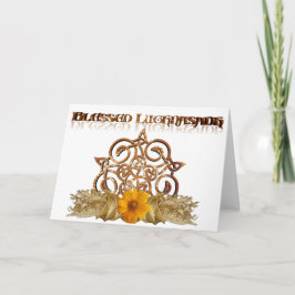 Gezegende Lughnasadh Pagan Sabbat Greeting Kaart