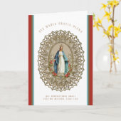 Gezegende Maagd Heil Maria Katholieke Bloemen Kaart (Gele Bloem)