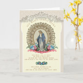 Gezegende Maagd Heil Maria Katholieke Bloemen Kaart (Gele Bloem)