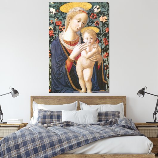 Gezegende Maagd Madonna en Kind Jesus Canvas Afdruk (Insitu (Slaapkamer))
