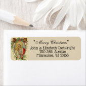  Gezegende Maagd Maria & Baby Jesus Floral Etiket (Insitu)