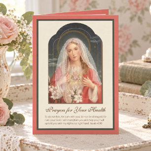 Gezegende Maagd Maria Bloemrijke Schriftuur Vintag Kaart