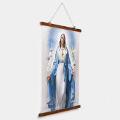 Gezegende Maagd Maria Christelijk Katholiek Hangend Wandkleed (Gebogen)