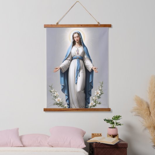 Gezegende Maagd Maria Christelijk Katholieke Hange Hangend Wandkleed (Slaapkamer)