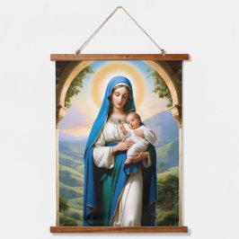 Gezegende Maagd Maria en Baby Jesus Hangend Wandkleed