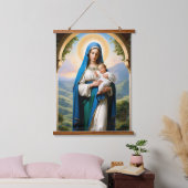 Gezegende Maagd Maria en Baby Jesus Hangend Wandkleed (Slaapkamer)