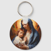 Gezegende Maagd Maria en Baby Jesus Sleutelhanger (Voorkant)