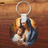 Gezegende Maagd Maria en Baby Jesus Sleutelhanger (Voorkant)