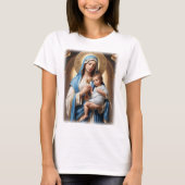 Gezegende Maagd Maria en Baby Jesus T-shirt (Voorkant)