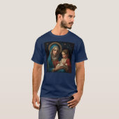 Gezegende Maagd Maria en Jezus Kerstfeest T-shirt (Voorkant volledig)