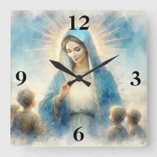 Gezegende Maagd Maria en Kinderen Vierkante Klok
