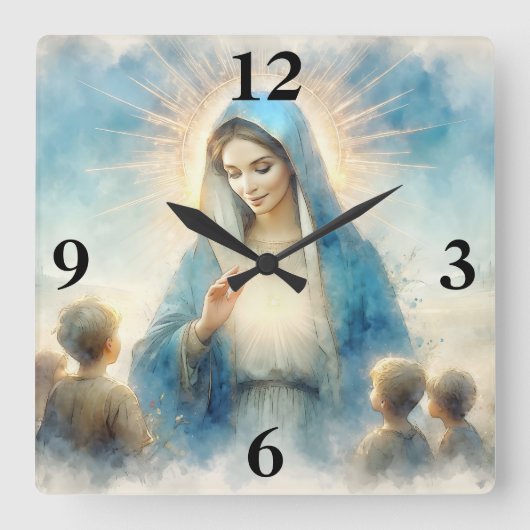 Gezegende Maagd Maria en Kinderen Vierkante Klok (Voorkant)