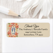 Gezegende Maagd Maria Floral Dank u Etiket (Insitu)