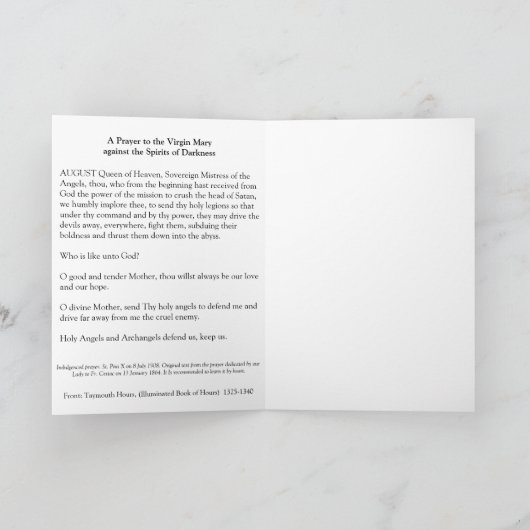 Gezegende Maagd Maria Gebed om Satan de Duivel te  Kaart (Binnen)