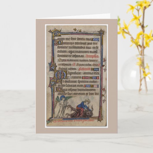 Gezegende Maagd Maria Gebed om Satan de Duivel te Kaart (Gele Bloem)