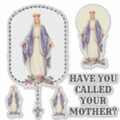 Gezegende Maagd Maria Heilige Rozenkrans Sticker (Voorkant)