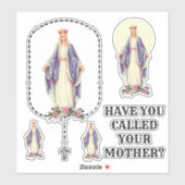 Gezegende Maagd Maria Heilige Rozenkrans Sticker (Vel)
