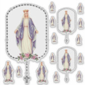 Gezegende Maagd Maria Heilige Rozenkrans Sticker (Voorkant)