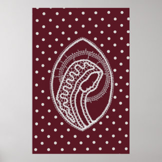 Gezegende Maagd Maria in witte kant op Bourgondië Poster