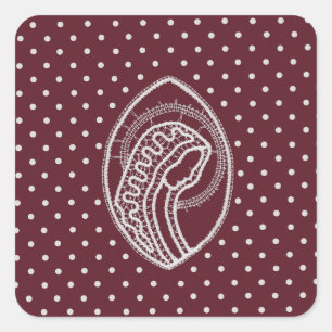 Gezegende Maagd Maria in witte kant op Bourgondië Vierkante Sticker