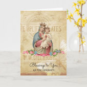 Gezegende Maagd Maria Jezus Afstuderen Begin Kaart (Gele Bloem)