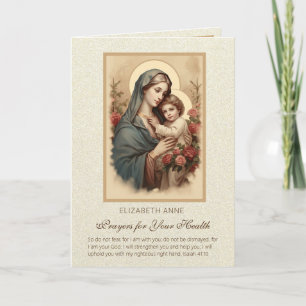 Gezegende Maagd Maria Jezus Bloemen Gezondheid Geb Kaart