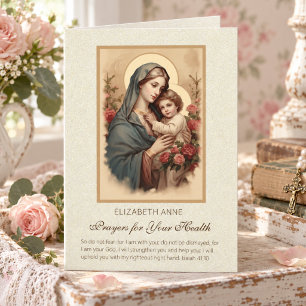 Gezegende Maagd Maria Jezus Bloemen Gezondheid Geb Kaart