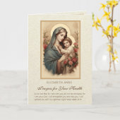 Gezegende Maagd Maria Jezus Bloemen Gezondheidsgeb Kaart (Gele Bloem)