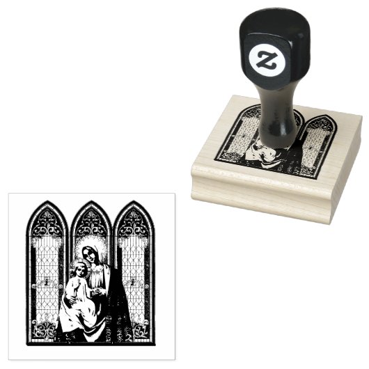 Gezegende Maagd Maria Jezus Katholiek Icoon Rubberstempel (Gestempeld)