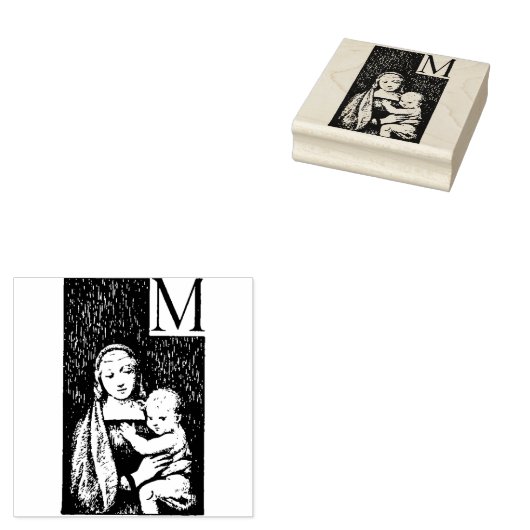 Gezegende Maagd Maria Jezus Religieus Rubberstempel (Gestempeld)