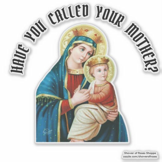 Gezegende Maagd Maria Jezus Religieus Vinyl Contou Sticker (Voorkant)