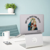 Gezegende Maagd Maria Jezus Religieus Vinyl Contou Sticker (Laptop op bureau)