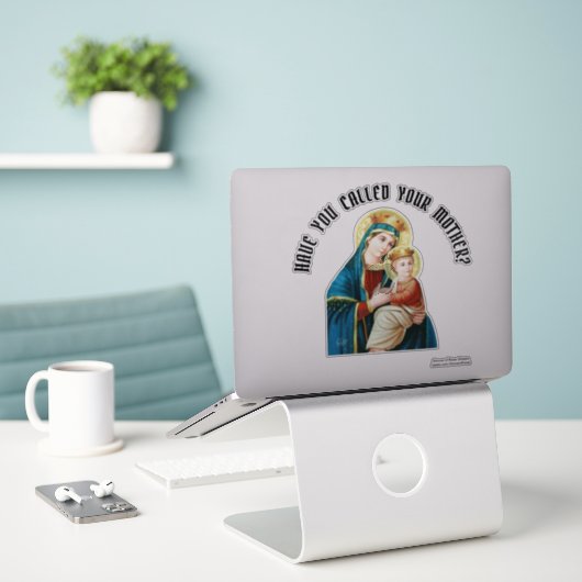 Gezegende Maagd Maria Jezus Religieus Vinyl Contou Sticker (Laptop op bureau)