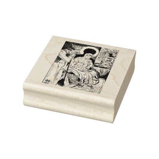 Gezegende Maagd Maria Jezus St. Jozef Kerstmis Rubberstempel (Stempel)