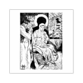 Gezegende Maagd Maria Jezus St. Jozef Kerstmis Rubberstempel (Afrduk)