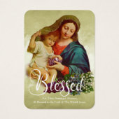 Gezegende Maagd Maria Katholieke begrafenis Memori Visitekaartje (Voorkant)