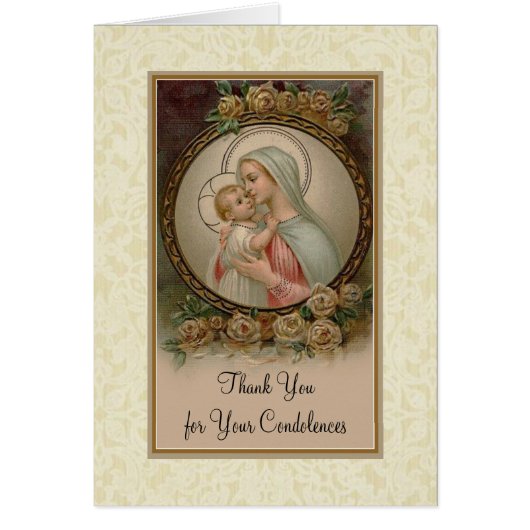 Gezegende Maagd Maria Katholieke Condoleance Dank (Voorkant)