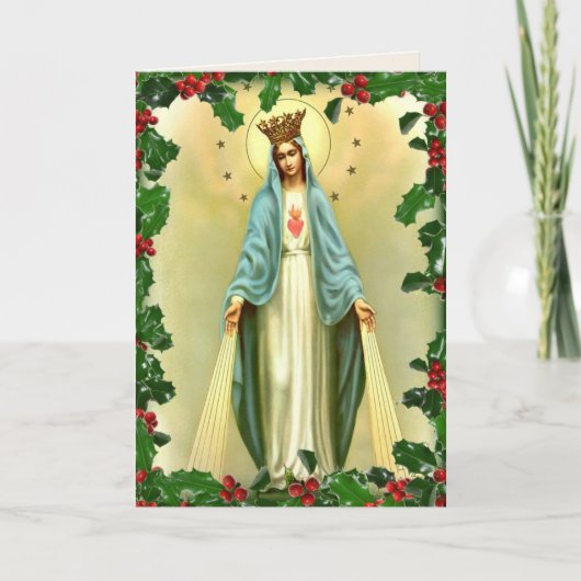Gezegende Maagd Maria Katholieke Kerst Religieus Feestdagen Kaart (Voorkant)