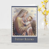 Gezegende Maagd Maria Kind Jezus Rozen Kaart (Gele Bloem)