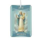 Gezegende Maagd Maria met Baby Kind Jezus Rozenkra Luchtverfrisser (Voorkant)
