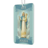 Gezegende Maagd Maria met Baby Kind Jezus Rozenkra Luchtverfrisser (Links)