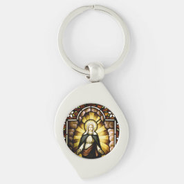 Gezegende Maagd Maria met een Halo van Sterren Sleutelhanger