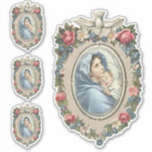 Gezegende Maagd Maria met Jezus Religieus Vinyl Sticker (Voorkant)