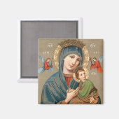 Gezegende Maagd Maria met Kind Jezus Icon Magnet (Voorkant / Achterkant)